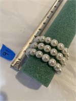 Three Bracelets  beaded pearl - new
