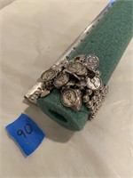 Silver beaded bracelet - Queen Elizabeth and