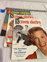1950s screen stories magazines - lot of 3