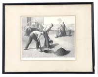 GRANT WOOD PENCIL SIGNED & TITLED LITHOGRAPH