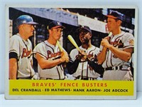 1958 Topps Braves Fence Busters Mathews Hank Aaron