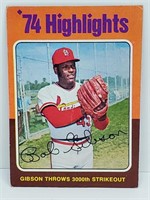 1975 Topps Highlights Gibson 3000th Strikeout