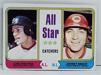 1974 Topps All Star Catchers Fisk/Bench