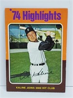 1975 Topps Highlights Kaline Joins 3000 Hit Club