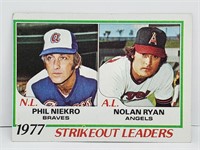 1978 Topps Strikeout Leaders Niekro/ Nolan Ryan