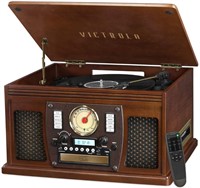 8-in-1 Bluetooth Record Player & Multimedia Center