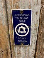 Underground Telephone Cable Porcelain Sign
