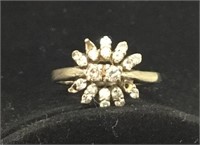 Diamond Cluster 14K Gold Ring 2.12 G w/ Stones