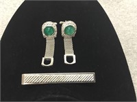 Swank and Hickok Cuff Links and Tie Clip