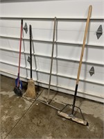 3 BROOMS AND 1 SQUEEGEE