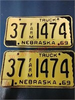 1969 Nebraska Farm license plates, 1970 sticker