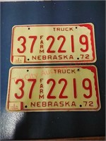 1972 Nebraska Farm license plates, 1975 sticker