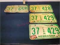 1976 Nebraska Farm license plates, 1984 stickers