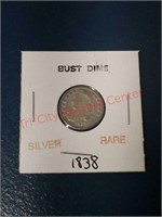1836 Bust Dime - silver, rare.