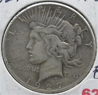 1927 Peace Silver Dollar.