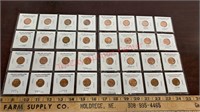 32 Brilliant Uncirculated Old Lincoln Cents. 1959