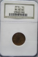1918 Lincoln Wheat Cent - NGC MS65RD GEM.
