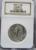 1943-S Walking Liberty Silver Half Dollar - NGC