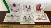 Lot of 6 African American Kid’s Metal Signs by