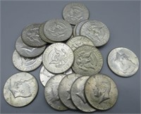 (20) 40% Silver Kennedy Half Dollars of Various