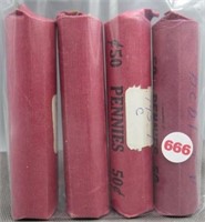 (4) Rolls of Candian Cents. Dates: 1939, 1942,