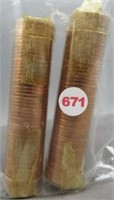 (2) Rolls of UNC Candian Cents. Dates: 1967.