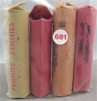 (4) Rolls of Wheat Cents. Dates: 1943-S Steel