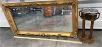 >Vintage Stand Ash Tray & Wall Mirror