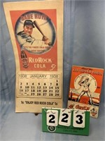 Red Rock Cola 5¢ Babe Ruth 1938 Calendar