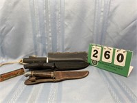 Vintage Schrade Leather Handled Knife Lot #1