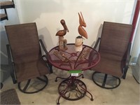 wrought iron patio table w patio chairs