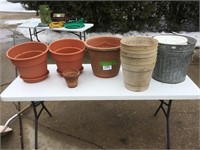 galvinized bucket w planters