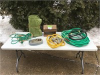 hose, feeder, tarp, lead & tie down strap
