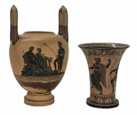 TWO PCS. GRAND TOUR ETRUSCAN STYLE POTTERY