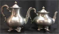 2 ANTIQUE REED & BARTON PEWTER TEAPOTS