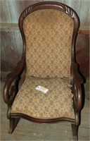 Upholstered wooden Rocking Chair 40” tall