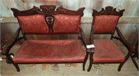 Victorian settee and chair