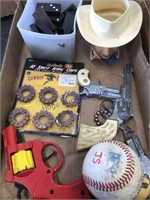 SHOT RING CAPS, TOY GUNS, CUP, DOMINOES