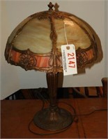 Decorated glass shades Table Lamp with broken