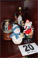 (1) Snowman, (1) Skaters Musical Snow Globe &