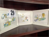 (3) Nursery Rhyme Prints in White Frames