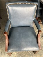 Pair of Blue Office Chairs with Casters (U232)