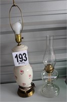 28" Lamp & Old Oil Lamp (U233)