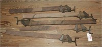 Five wooden Clamps