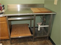 Stainless Steel Table w/ Sink Cutout 52x33x36