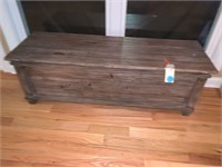 RUSTIC WOOD BENCH STORAGE CHEST