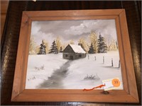 BEAUTIFUL COUNTRY SNOW OIL PAINTING
