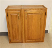 2 Wood Cabinets (18x13x30, 12x13x30)