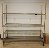 3-Shelf Rolling Metal Wire Rack 72x24x73