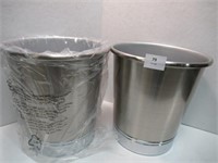 NEW Stainless Steel Waste Baskets - qty 2